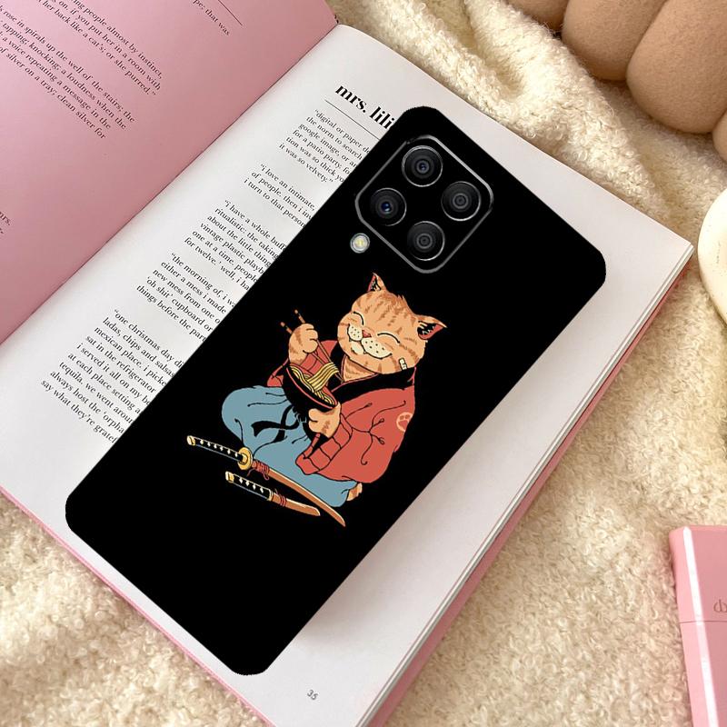 Ukiyo-e Samurai Cat Neko Ramen Case For Samsung Galaxy M31 M13 M11 M12 M14 M15 M06 M16 M36 M56 M53 M32 M52 M35 M55 M34 M54