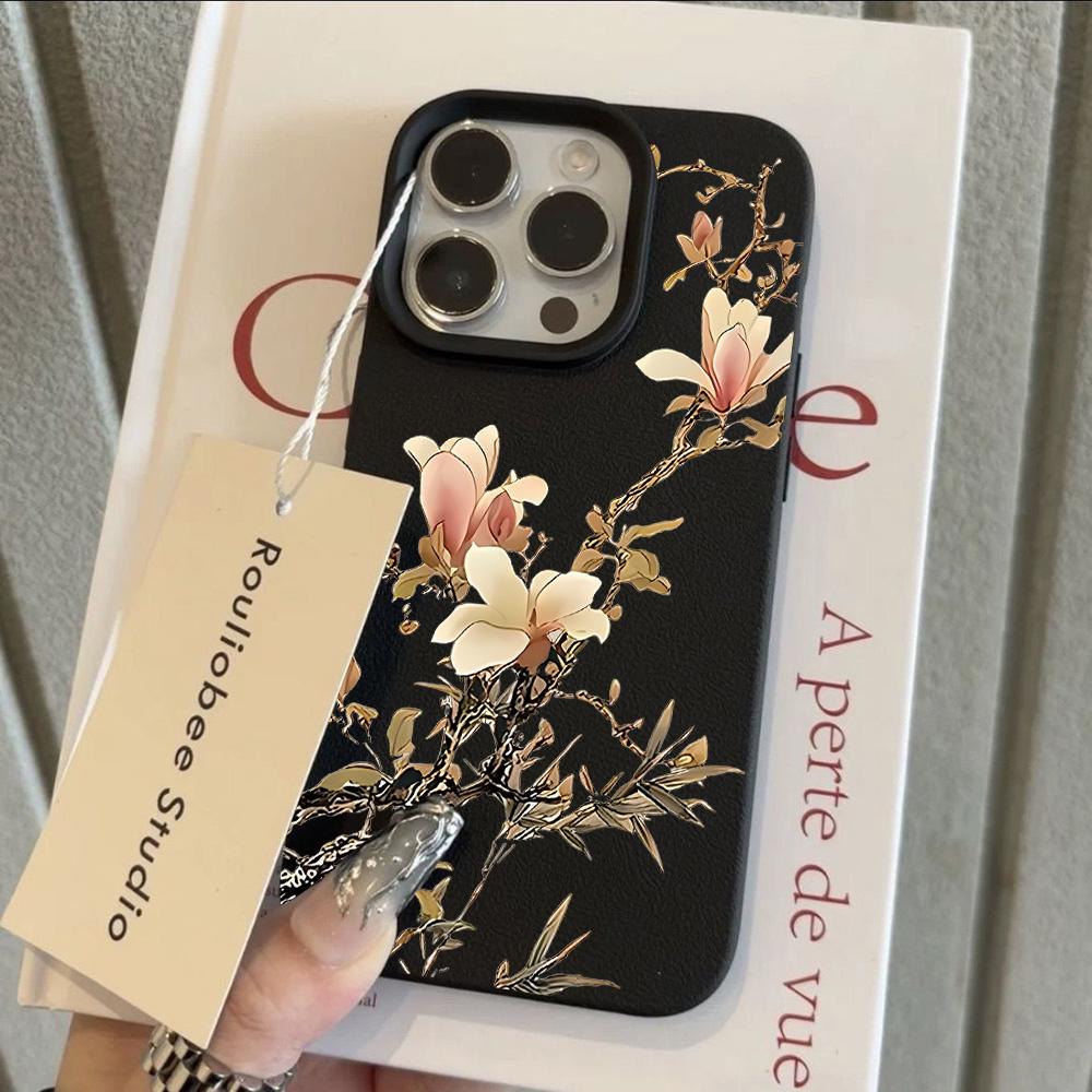 

HOT Orchid Plum Blossom Luxury Lichee leather pattern Phone Case For Redmi A5 A3 A1 14C 13 12 12C 10 9 9A 8 K60 Ultra Cover Redmi 9C