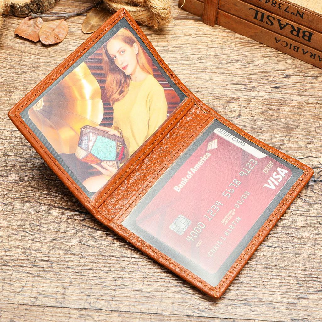 Carteira porta-cartões Marant de Couro de Vaca Ultrafina de Couro Genuíno para Homens e Mulheres