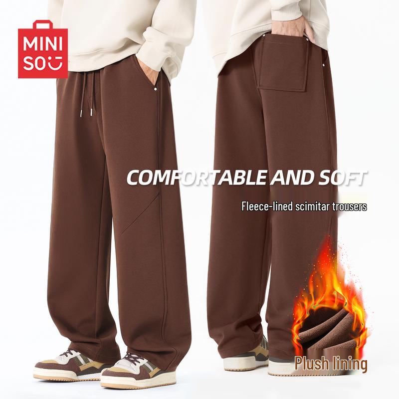 MINISO Men s Plush-lined Curved-Leg Casual Pants 3XL