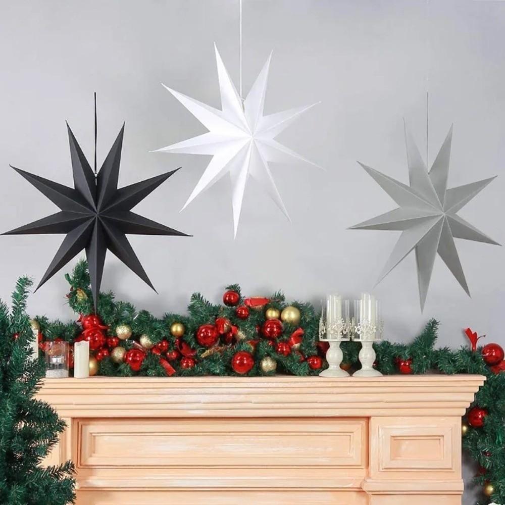New 30cm Star Lanterns 9-Pointed Folding Christmas Decorations DIY Crafts Home Decor Wedding Decor