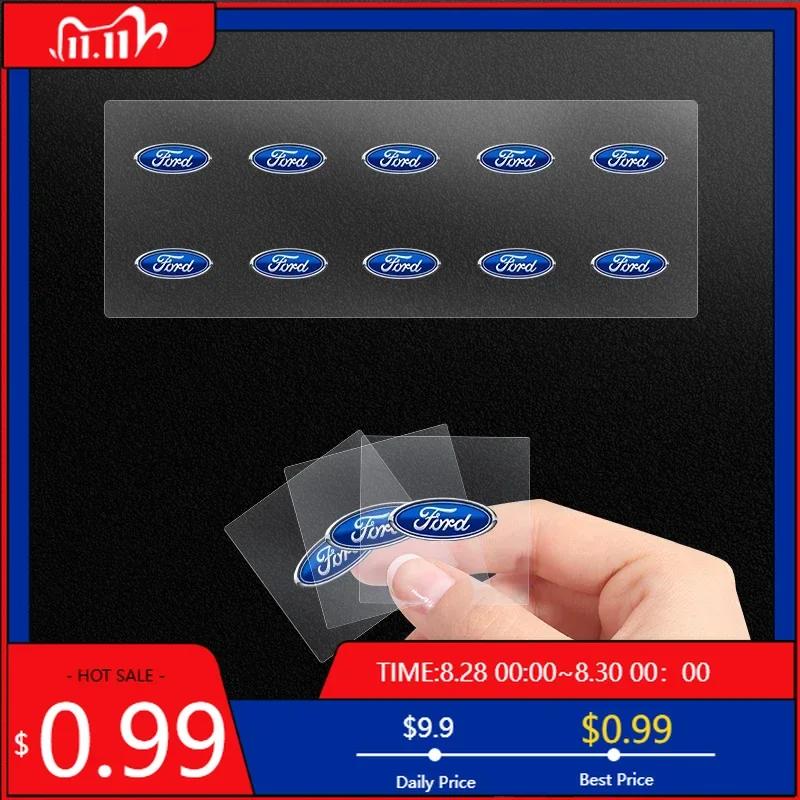 

Car Sticker 2026 Car One-click start Sticker Central control AC Knob Emblem Badge For Ford Focus Mondeo Kuga Fiesta MK7 Escort E 1pcs