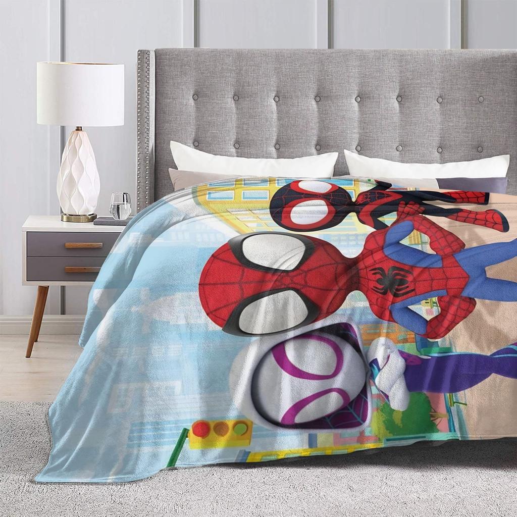Spidey And His Amazing Friends Blankets Super Soft Funny Plush Throw Blanket For Chair Sofa Bed Flannel Bedspread Bed Cover