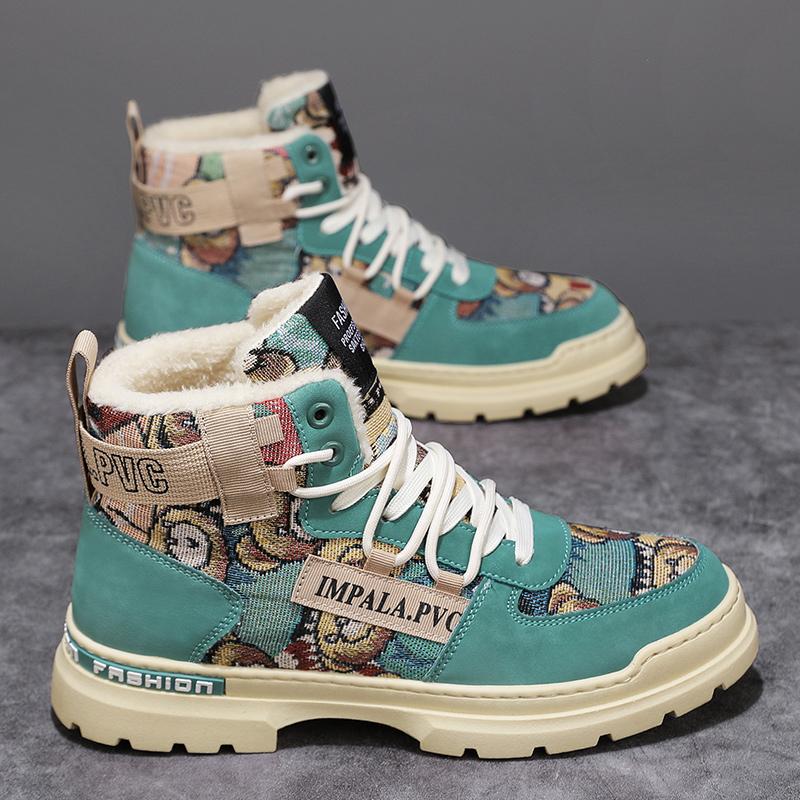 

мужские ботинки 2024 года, новые зимние тапочки, теплые мужские туфли, водонепроницаемые нескользящие плюшевые кроссовки, мужские теннисные туфли, ботинки, мужские кроссовки, зимние 39