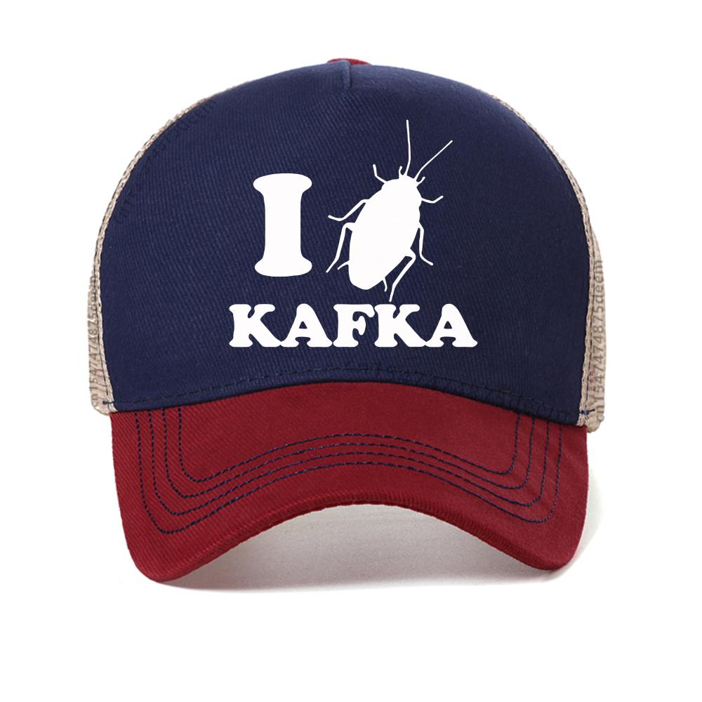 

I Love Franz Kafka Print baseball cap Classic Female New Womens Fashion Casual hat outdoor casual adjustable mesh trucker hats Adjustable красный
