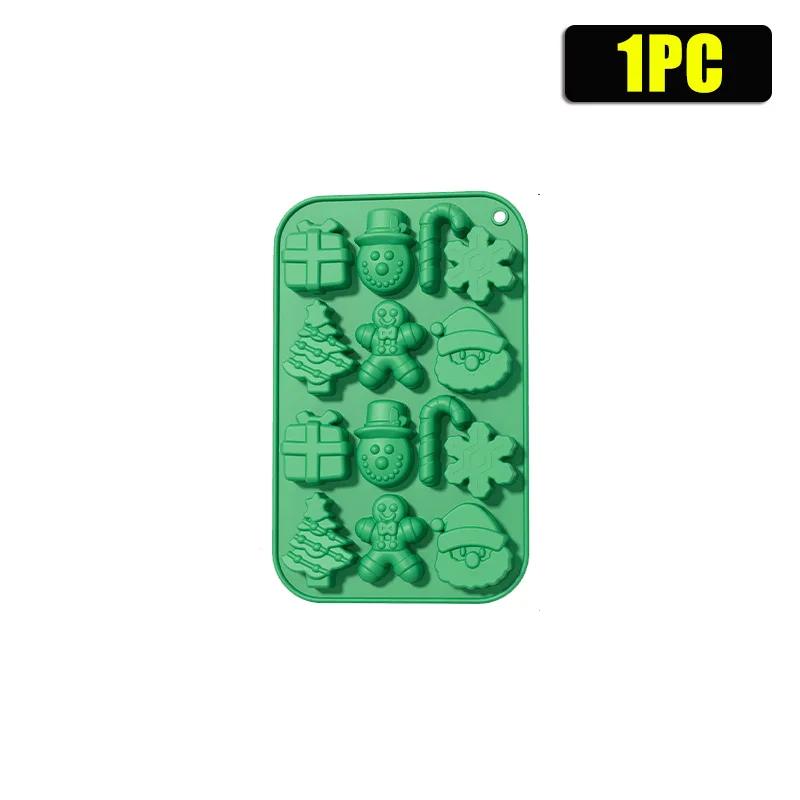 

Силиконовые рождественские формы для конфет из шоколада, елка, снеговик, пряничный человечек, инструменты для украшения торта, антипригарные, термостойкие, для DIY печенья