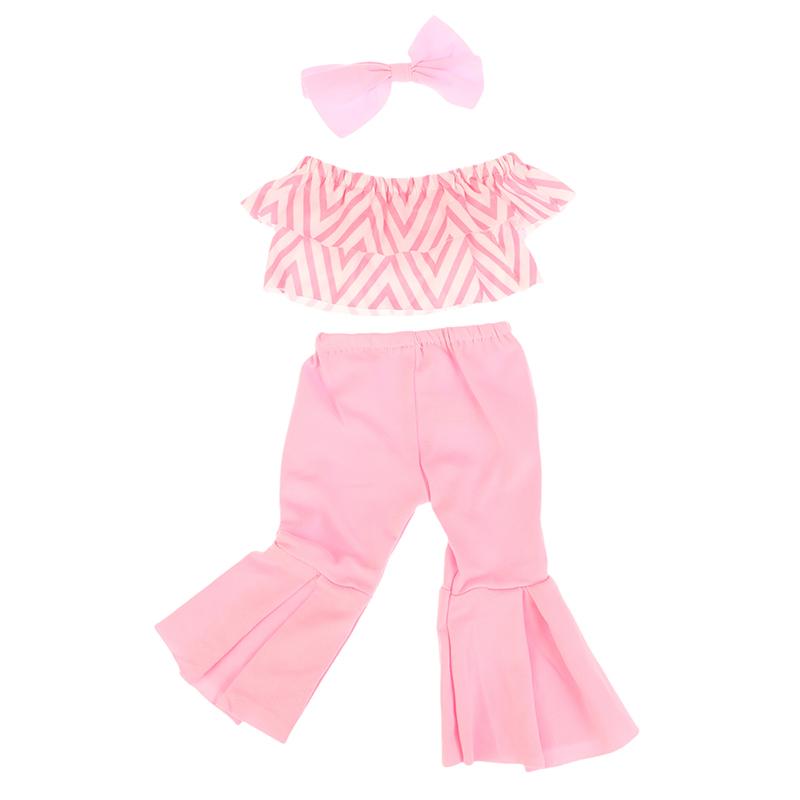 

Одежда для кукол 18 дюймов Костюмы Футболка на одно плечо Клешные брюки Для кукол American Girl Детские игрушки Аксессуары для кукольной одежды