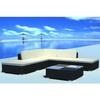 VidaXL Garden Lounge Set 6 Pcs with Cushions Wicker Black 42086