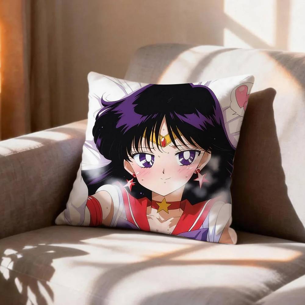 CUTE R-Rei Hino Sailor Mars  Pillow Case Pattern Printed Pillowcase For Living Room Sofa Cushion Cover
