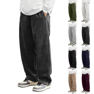 Calças de Sarja Cor Sólida Masculina Calças Casuais da Moda Masculina