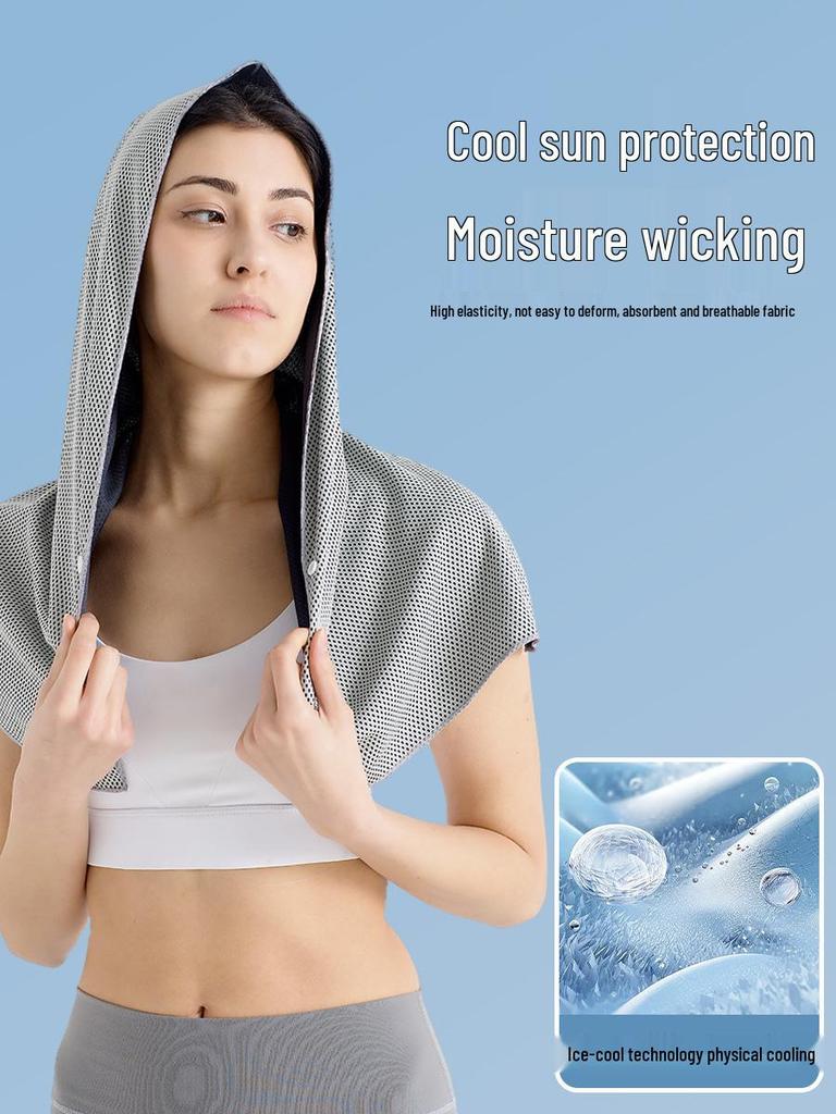 Quick-Dry Sun Protection Hoodie Towel for Beach, Gym, and Sports