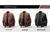 Men's Slim Fit Stand Collar Motorcycle Leather Jacket for Spring and Autumn