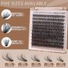 European-American D-Curl Cluster False Eyelashes: 10-18mm Natural, Dense, DIY Segments