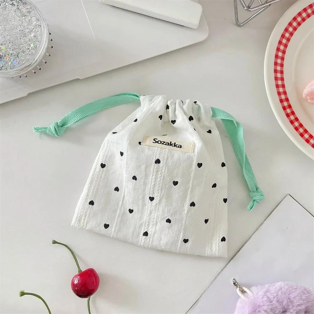 Cute Small Coin Purse Case Drawstring Bag for Women Girls Jewelry Lipstick Cosmetic Storage Pouch