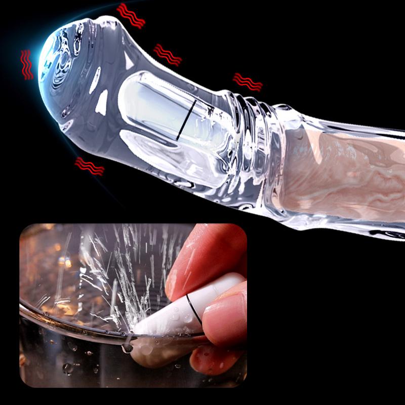 Vibrator Penis Sleeve Horse Dildo Reusable Condom Cock Ring Dildos Delay Penis Extender Dick Enlarger Sexy Toys For Men Sex