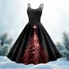 Women's Christmas Print Casual Fashion Round Neck Mid-Length Dress