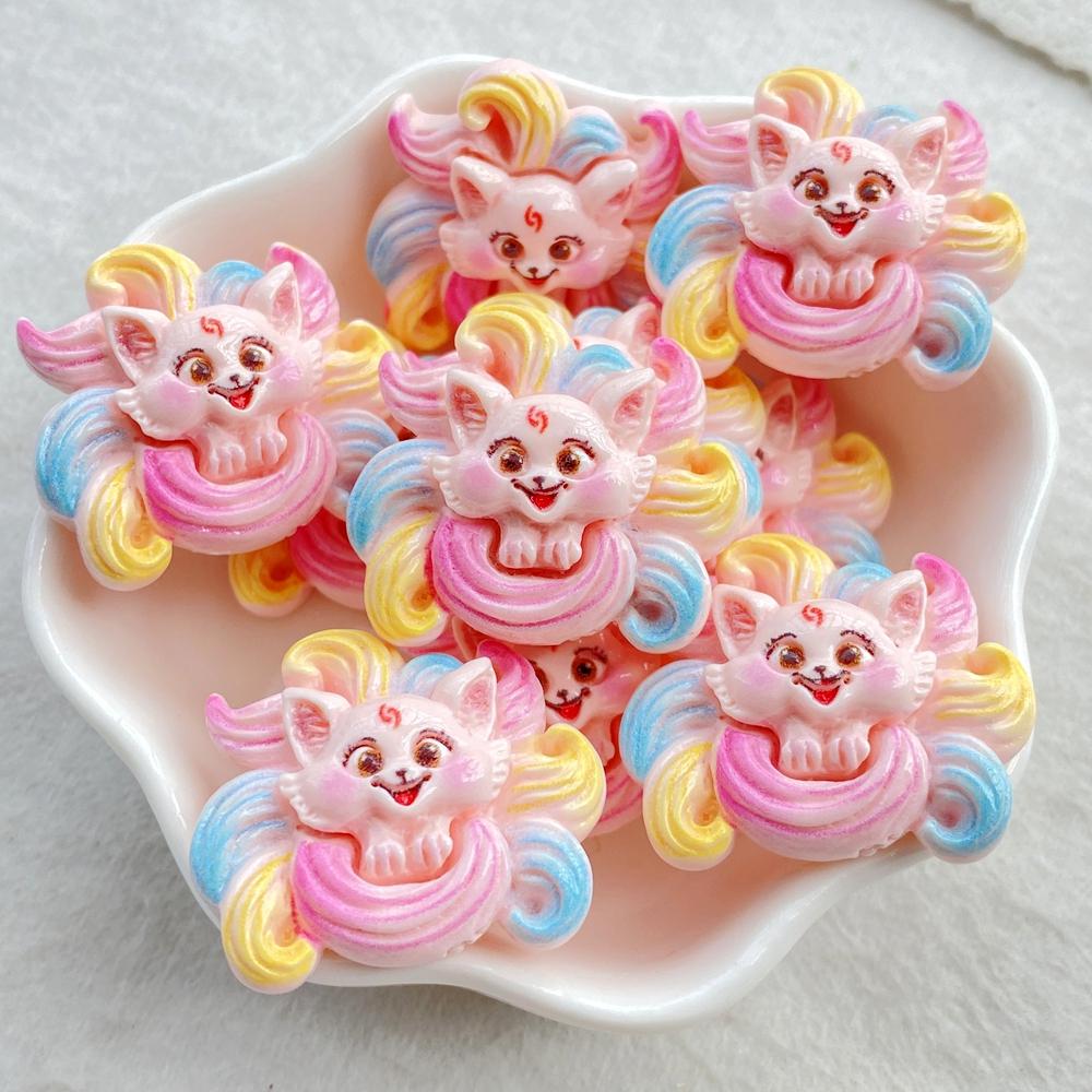 

10Pcs Cute ResinMixed Rainbow Cartoon Cat Flatback Figurines - for Scrapbooking, Wedding Decor & DIY Jewelry Making Accessories