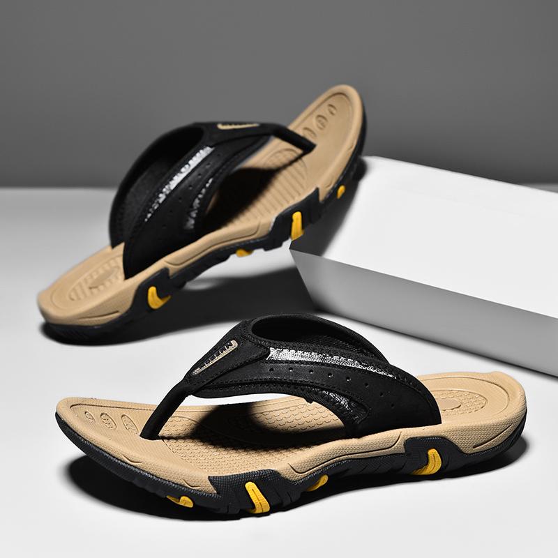 High Quality Men's Slippers Luxury Breathable Genuine Leather New Slippers Man Casual Flats Flip-flops for Men Designer Slippers