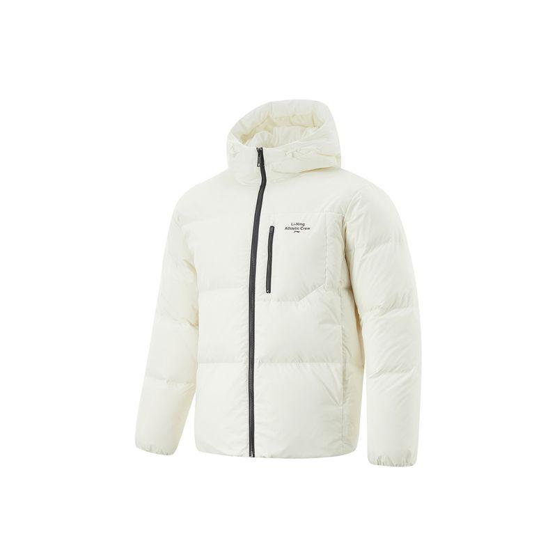 

Li Ning Мужская короткая зимняя спортивная пуховая куртка для фитнеса Milky White M