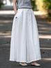 Artistic Embroidered Elastic Waist Wide Leg Skirt Pants - Spring 2026 Collection, Plus Size, New and Loose Fit