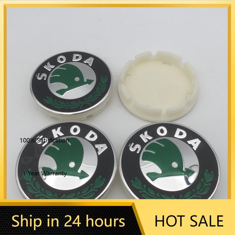 

Car Sticker 2026 Hot 4pcs 3D 56mm For Skoda Car emblem Wheel hub Center Cap Badge covers sticker Decals Styling accessories