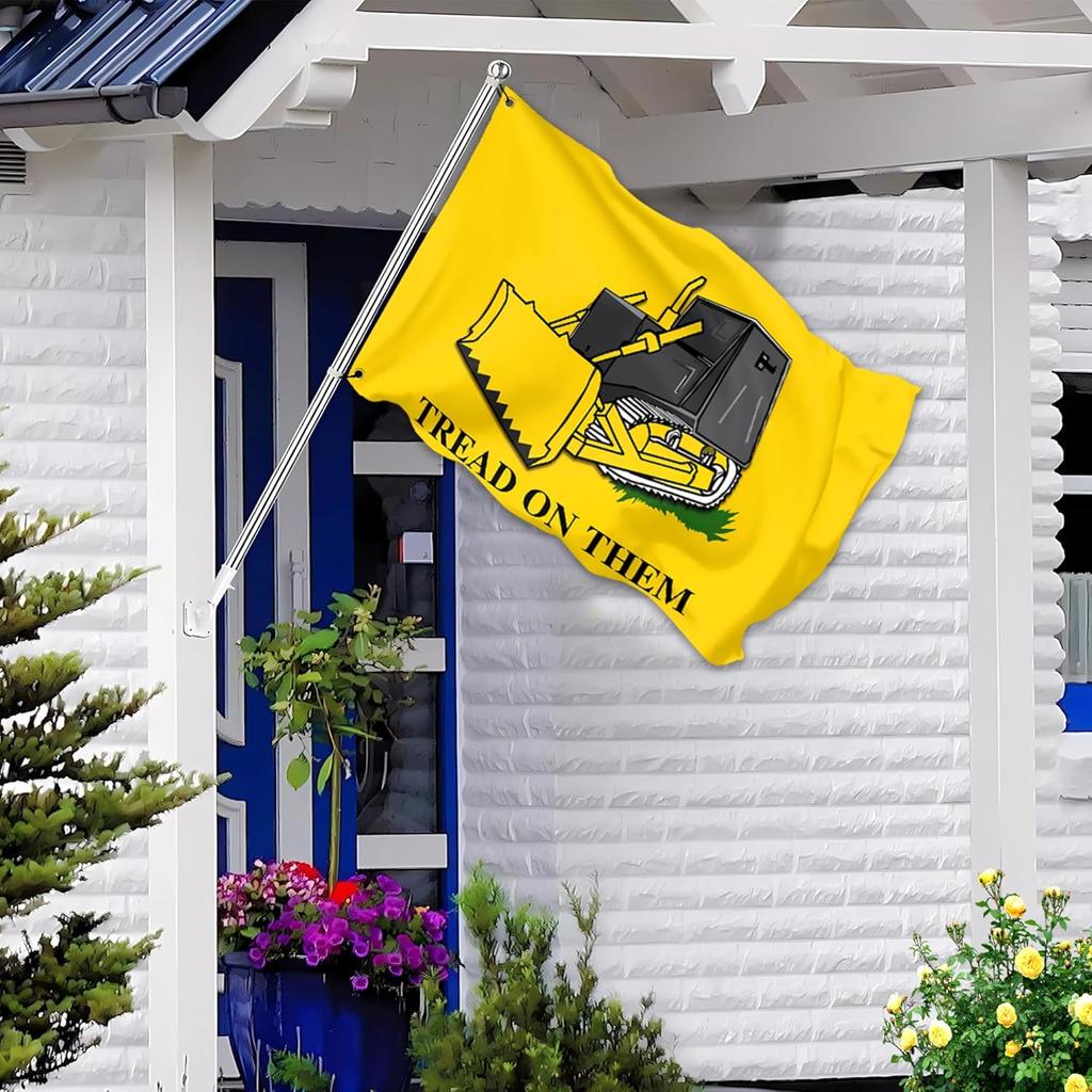 Tread On Them Flag Killdozer Flag 3x5 Ft Funny Man Cave Wall Banner for Room Teen Girls Indoor Outdoor Party Bedroom and College Dorm Wall Decor