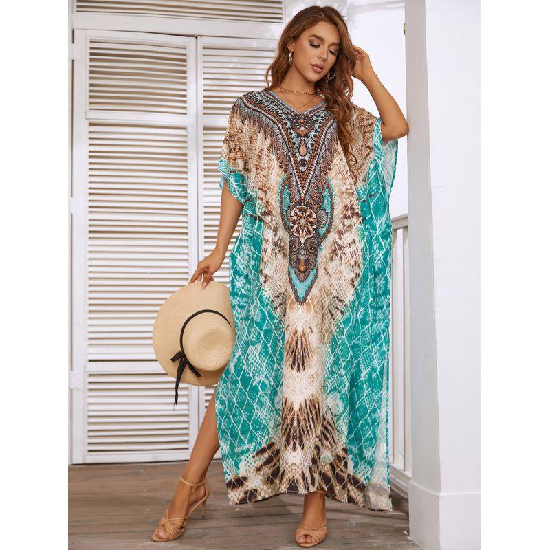 

Богемное быстросохнущее бикини-платье рубашка для защиты от солнца Image color One size