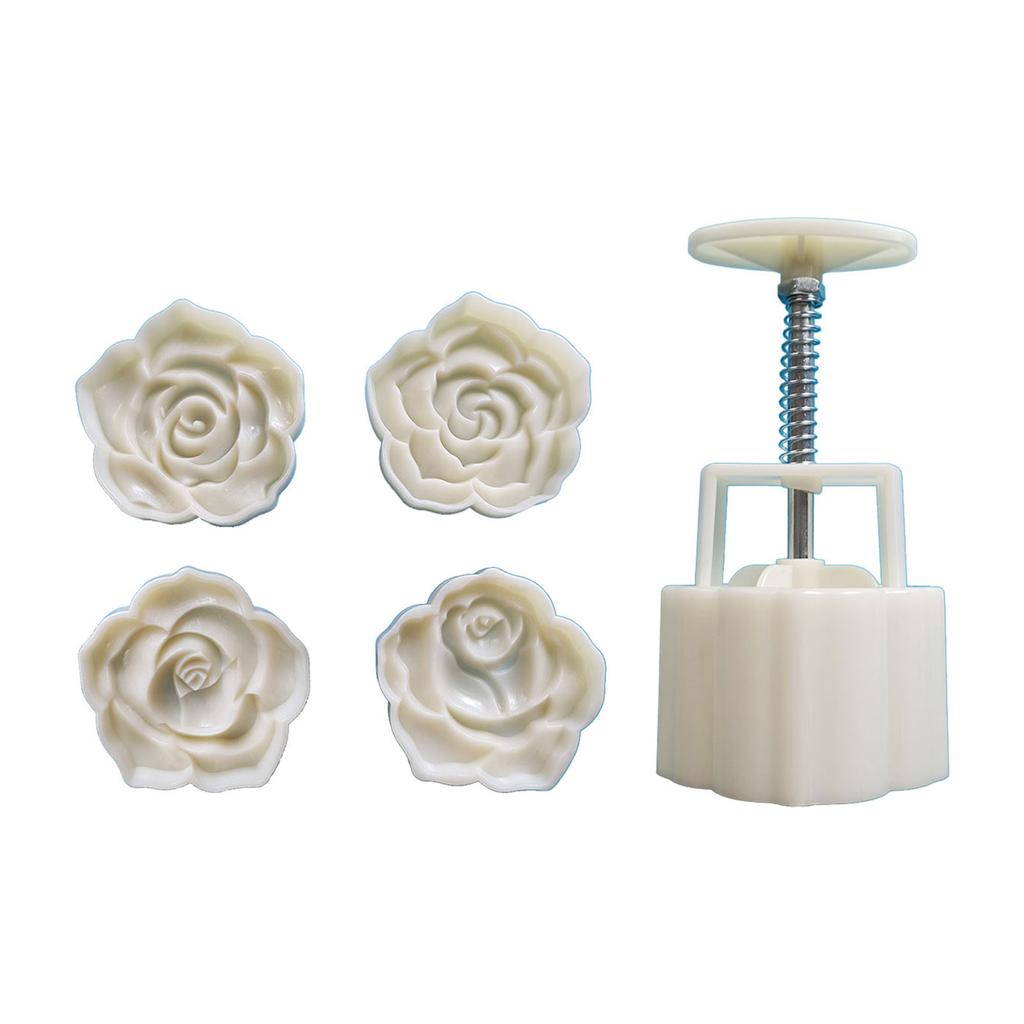 Rose Flower Shape Mooncake Press Mold Cookie Stamps Chinese MidAutumn Moon Cake Makers Decoration Tool for DIY Cookie
