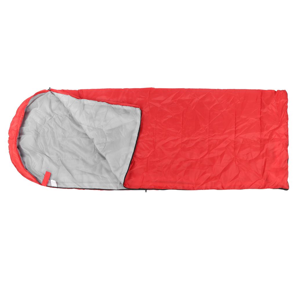 Dorosły Zewnętrzny Kopertowy Śpiwór z Kapturem Wodoodporny na Kemping Wędrówki Backpacking Czerwony