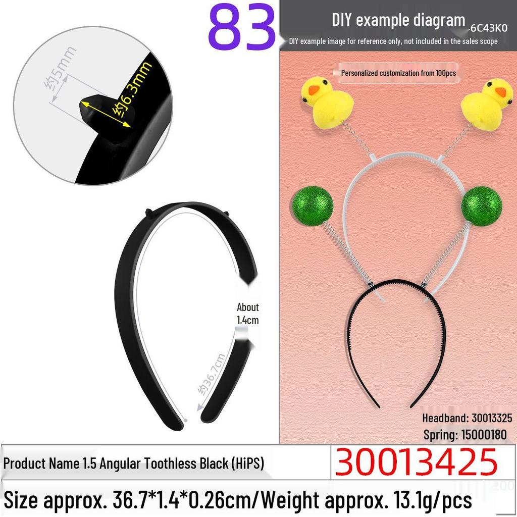 1.5" Black Horned Toothless Headband: Holiday Hair Clip Accessory & Christmas Gift