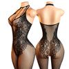 Sexy Lingerie Bodysuit Underwear Women Fishnet Open Crotch Catsuit Mesh Tights Erotic Babydolls Teddies Halter