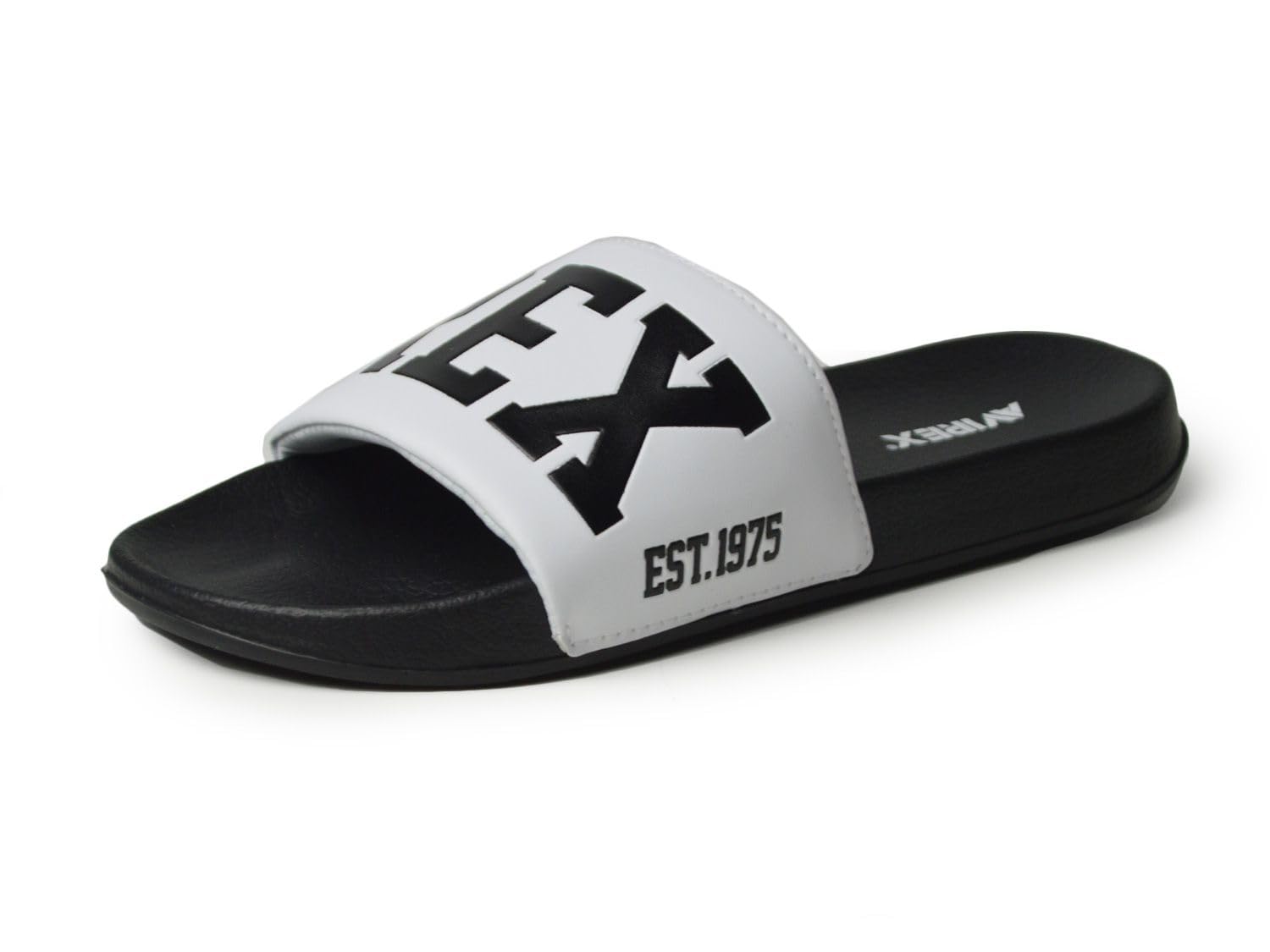 

AVIREX Men s Sandals Shower Sandals Beach Outdoor Comfort Sports Recovery Slip-on Women s av4630 White/Black 25cm (24.5-25cm Equivalent)
