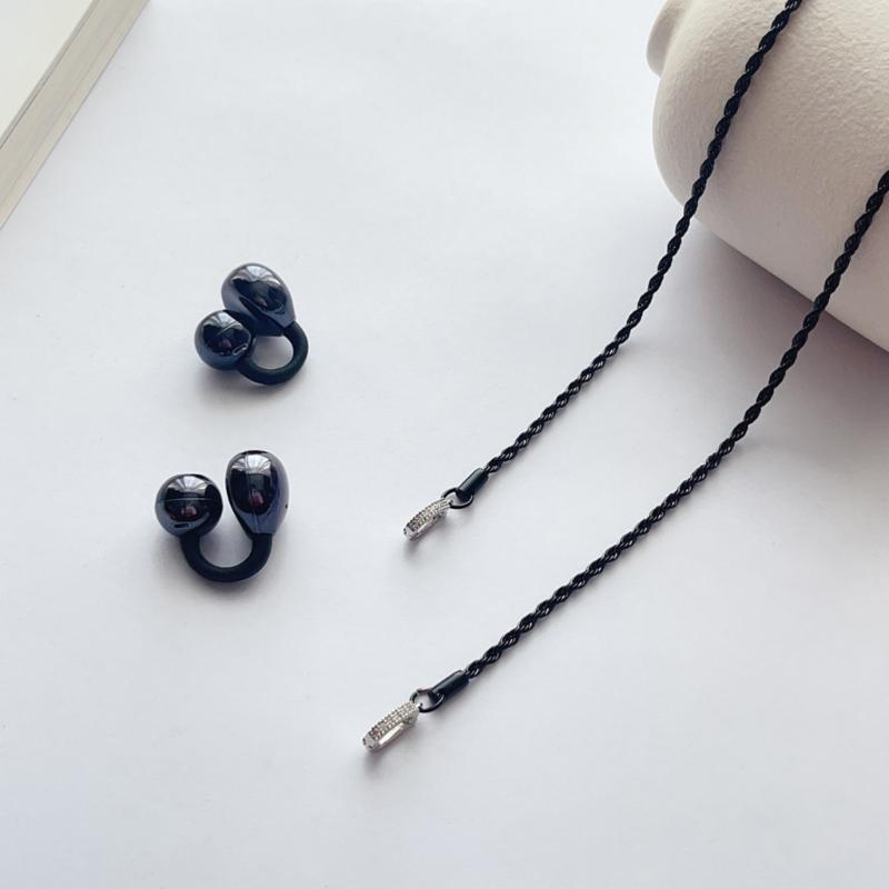 Elegant Stainless Steel Earphone Lanyard Anti Slip Clip Secure Cord for FreeClip1/2 Sports Commuting Daily Use