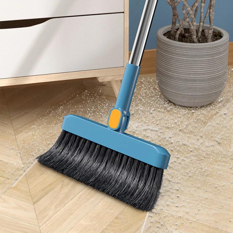 Broom Dustpan Set Combination Household Brushs Inconceivable Incredible Rotating Broom Folding Non Stick Hair Sweeping Tool
