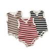 Summer Striped Sleeveless Cartoon Baby Onesie