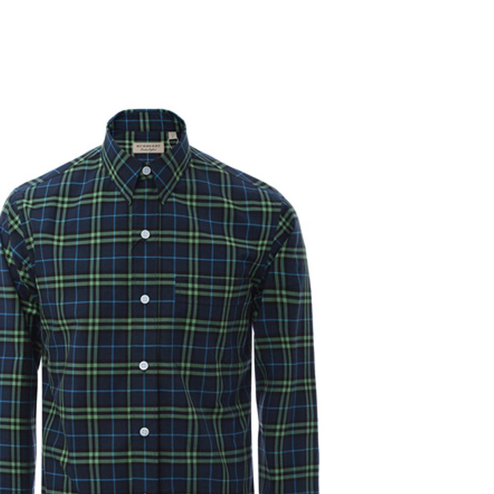 Burberry Shirt Men's Blue Green Plaid 80010131