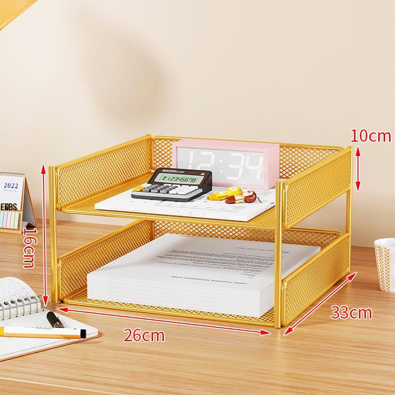 Multi-Layer Metal Desktop File Rack and Document Holder