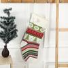 Christmas Gift Xmas Ornament Santa Claus Sock Gift Bag Knitted Christmas Stocking with Pompoms