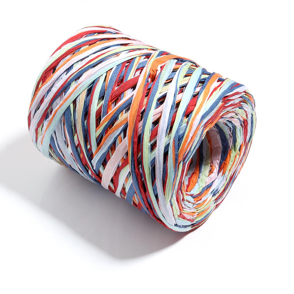 200M/roll Raffia Straw Yarn Colorful Paper Braided Rope for Handmade Craft Knitting Crocheting Threads DIY Bouquet Gift Package
