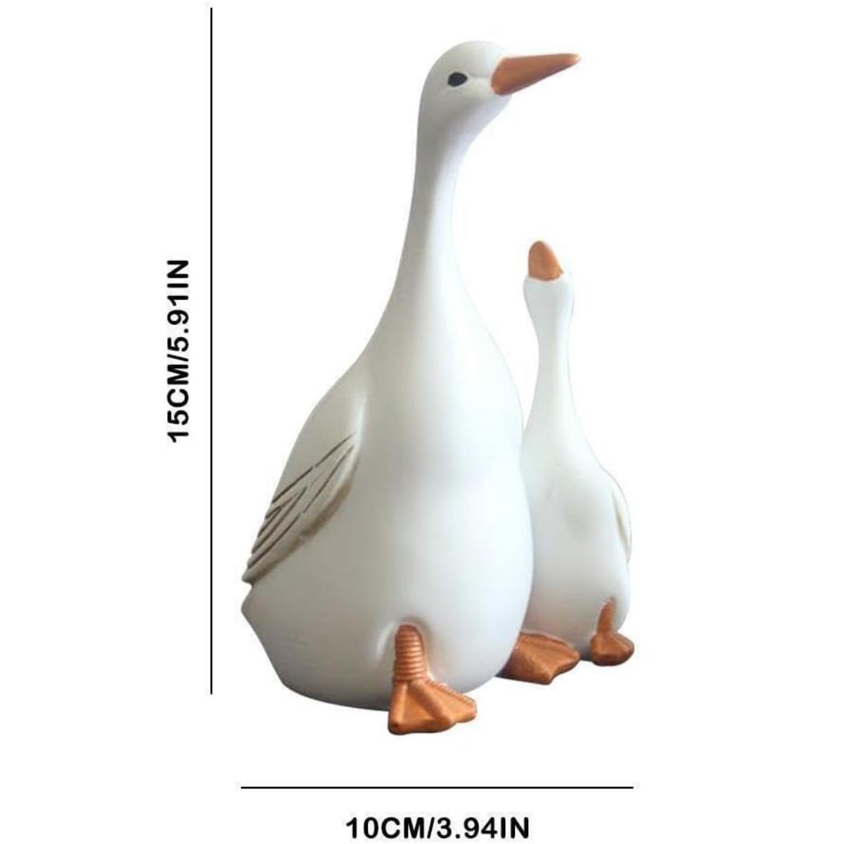 

Реалистичная статуя утки-матери и утят из смолы для украшения дворика или патио - прочная и нарисованная вручную скульптура large белый