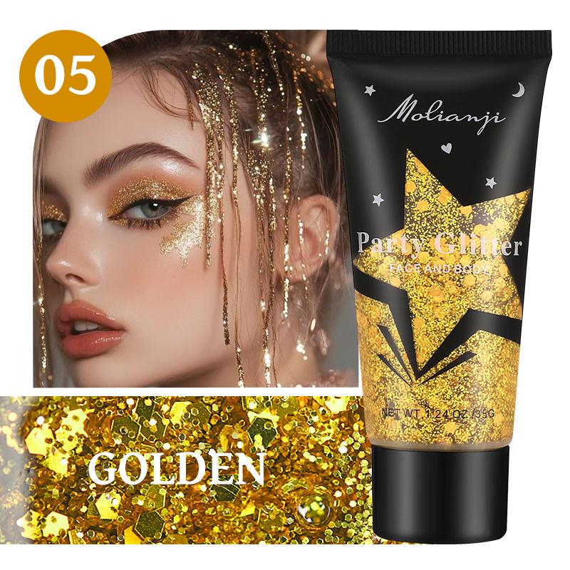 Ombre à paupières Gel Pailletée Nacrée - Maquillage Visage Scintillant pour Scène & Boîte de Nuit, Cosmétique Scintillant Pigmenté Longue Tenue