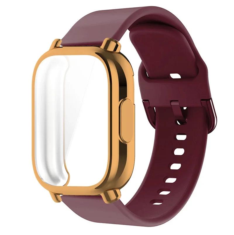 22mm Silicone Strap With Case For Xiaomi Redmi Watch 5 Active Lite Smart Watch Wrist Band TPU Case For Redmi Watch 5 Active Lite