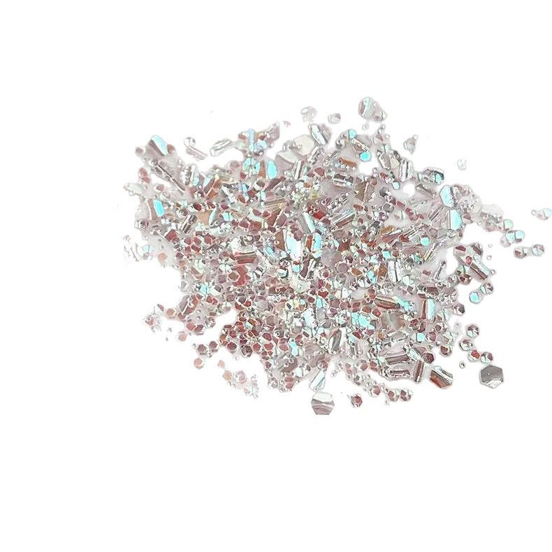 Hexagonal Silver Phantom Glitter: Mixed Nail Art Decoration Accessories.