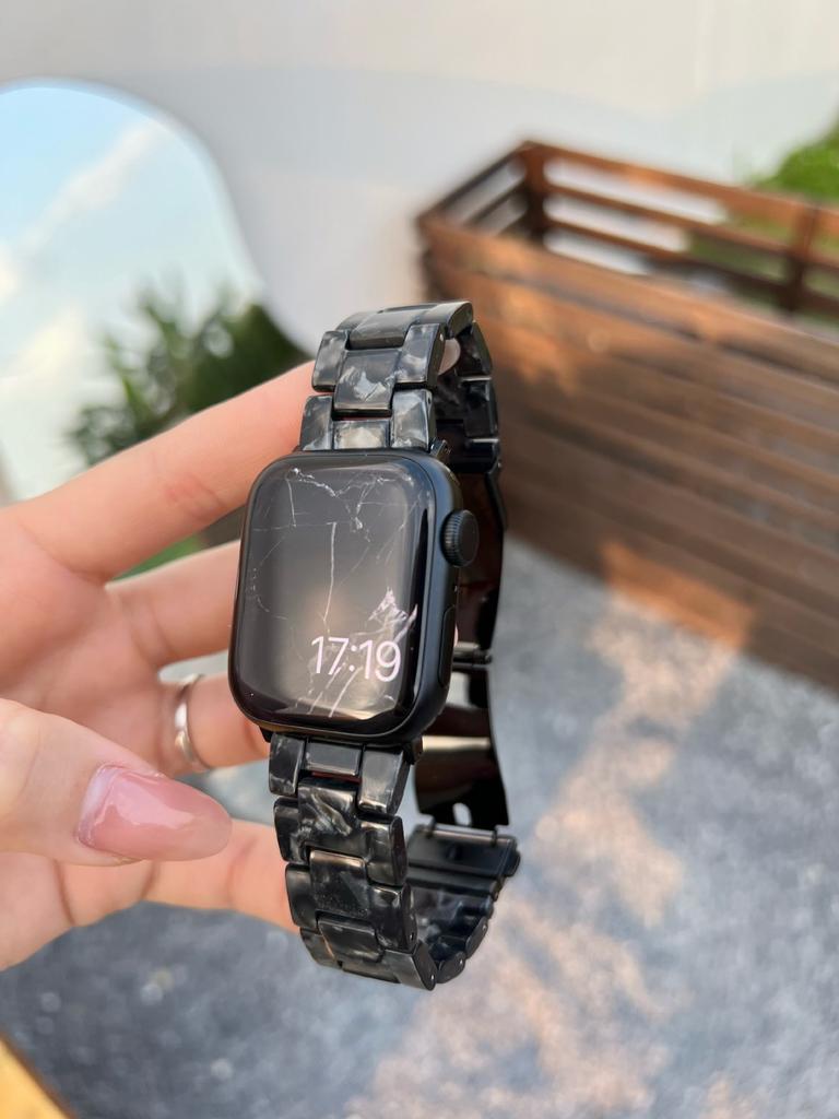 Lightweight Resin Band Compatible with Apple Watch iWatch Series 12 11/10, Summer Soft Breathable Sport Replacement Strap