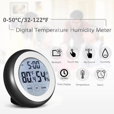Thermomètre numérique hygromètre température humidité mètre réveil touche tactile avec rétro-éclairage