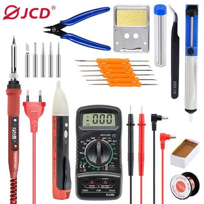 JCD 80W Digitální elektrická páječka 908S s nastavitelnou teplotou 220V LCD displej Keramický ohřívač Sada svařovacího opravného nářadí