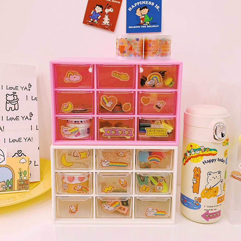 Multi-grid Storage Box Drawer Organization Transparent Jewelry Stationery Container