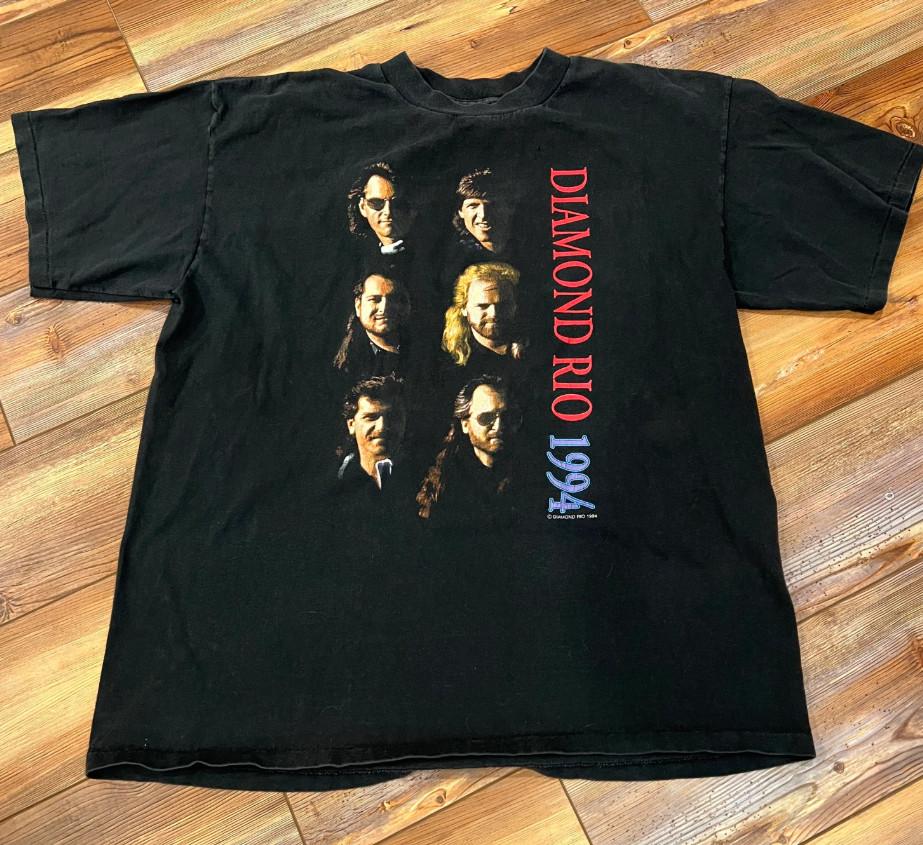 Vintage 1994 Diamond Rio Black Concert T-shirt Size S-4XL