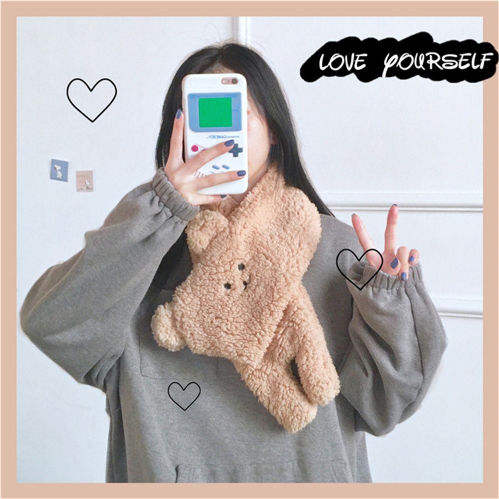 

Рождественские подарки, шейный платок, женский плюшевый шарф, зимний теплый шарф в стиле медведя