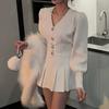 Korean V-Neck Button Knit Cardigan - 2023 Winter Collection
